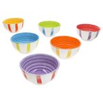 6er Set SUMMER STRIPES Snack- & Dip-Schale für 6 Personen aus Steingut - 24325613_Bild_2