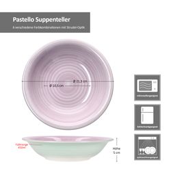 06-24326233-HIT-Pastello-Suppenteller-Bemassung.jpg 6er Set PASTELLO Suppenteller für 6 Personen aus Steingut - 24326233_Bild_8