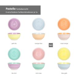 04-24326217-HIT-Pastello-Snack-und-Dipschale-Farbuebersicht.jpg 6er Set PASTELLO Snack- & Dip-Schale für 6 Personen aus Steingut - 24326217_Bild_4