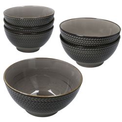 01-593339-Maeser-Prospero-Schale-16cm-6er-Set.jpg 6er Set PROSPERO Salatschale braun 16cm für 6 Personen aus Porzellan - 593339_Bild_1