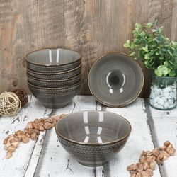 02-593338-Maeser-Prospero-Schale-14-5cm-Ambientebild-01.jpg 6er Set PROSPERO Müslischale braun für 6 Personen aus Porzellan - 593338_Bild_2