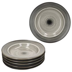 01-593341-Maeser-Prospero-Suppenteller-6er-Set.jpg 6er Set PROSPERO Suppenteller braun für 6 Personen aus Porzellan - 593341 _Bild_1