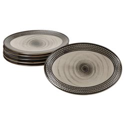 01-593347-Maeser-Prospero-Platte-oval-24x16-5cm-6er-Set.jpg 6er Set PROSPERO Platte oval braun für 6 Personen aus Porzellan_Bild_1