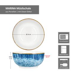 06-24324294-HIT-Marina-Mueslischale-Bemassung.jpg 6er Set MARINA Müslischale für 6 Personen aus Porzellan - 24324294_Bild_7