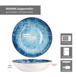 06-24324286-HIT-Marina-Suppenteller-Bemassung.jpg 6er Set MARINA Suppenteller für 6 Personen aus Porzellan - 24324286_Bild_7