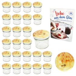 02-Sturz-TO-66-125ml-Honig-25er-Set.jpg 25er Set Sturzglas 125 ml Marmeladenglas Einmachglas Einweckglas To 66 Honig Deckel incl. Diamant-Zucker Gelierzauber Rezeptheft_Bild_2