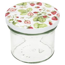 04-Sturz-TO-66-125ml-Wald-Erdbeere-Einzeln-leer-schraeg.jpg 25er Set Sturzglas 125 ml Marmeladenglas Einmachglas Einweckglas To 66 Wald-Erdbeeren Deckel incl. Diamant-Zucker Gelierzauber Rezeptheft_Bild_4