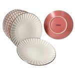 6er Set OSITA ROSE Kuchenteller für 6 Personen aus Steingut - 674470_Bild_1