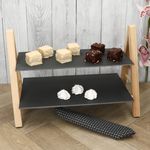 Etagere ERIKA 2-stöckig rechteckig aus Holz & Schiefer – 21802_Bild_3