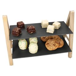 01-21802-Arte-Regal-Erika-Etagere-2stoeckig-schraeg-Deko.jpg Etagere ERIKA 2-stöckig rechteckig aus Holz & Schiefer – 21802_Bild_1