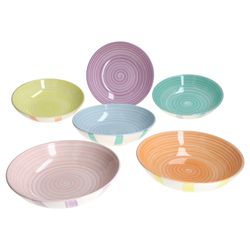 24326159-Teller-tief-19cm-Beach-Pastello-6er-02.jpg 6er Set BEACH PASTELLO STRIPES Suppenteller für 6 Personen aus Steingut - 24326159_Bild_2