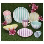 6er Set BEACH PASTELLO STRIPES Snack- & Dip-Schale für 6 Personen aus Steingut  - 24326129_Bild_7