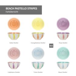 24325618-HIT-Beach-Pastello-Stripes-Dipschalen-Bemassung2.jpg 6er Set BEACH PASTELLO STRIPES Snack- & Dip-Schale für 6 Personen aus Steingut - 24326129_Bild_5