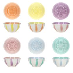 24325618-HIT-Beach-Pastello-Stripes-Dipschalen-Bemassung3.jpg 6er Set BEACH PASTELLO STRIPES Snack- & Dip-Schale für 6 Personen aus Steingut - 24326129_Bild_6