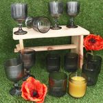 12tlg Set AGATA Wein- & Wassergläser Grau aus Glas – 6x 37560 & 6x 37564_Bild_3