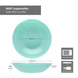 06-10272-Arte-Regal-Mint-Suppenteller-Bemassung.jpg 6er Set MINT Suppenteller für 6 Personen aus Glas - 10272_Bild_6