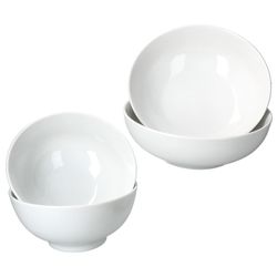 02-90406-90407-Arte-Regal-Stabil-Salatschale-Ramenschale-4er-Set-gemischt.jpg 4tlg Set STABIL 2x Ramenschale & 2x Salatschale weiß aus Porzellan – 2x 90406 & 2x 90407_Bild_2