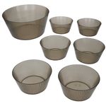 7tlg Schalen Set ToGo 1x große Servierschüssel + 6x kleine Schale Grau aus Kunststoff - 1x 10487 & 6x 10491_Bild_1