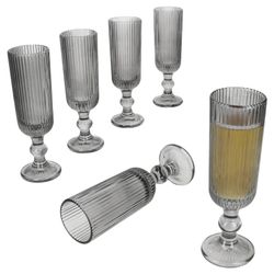 01-37567-Arte-Regal-Agata-Grau-Sektglaeser-160ml-6er-Set-Deko.jpg 6er Set AGATA Sektgläser Grau aus Glas – 37567_Bild_1