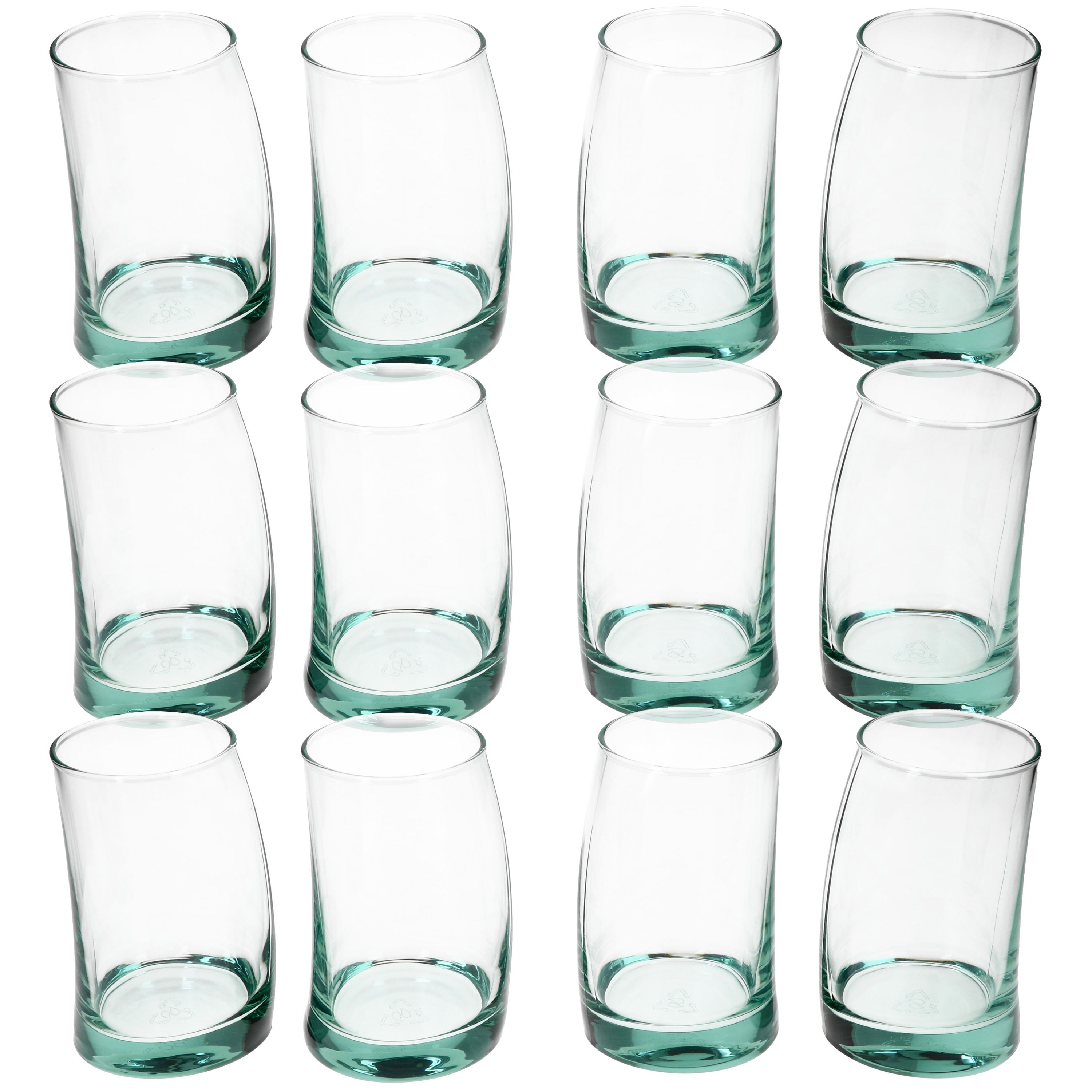 12er Set SAIL Gläser geschwungen aus Recycling-Glas – 42542
