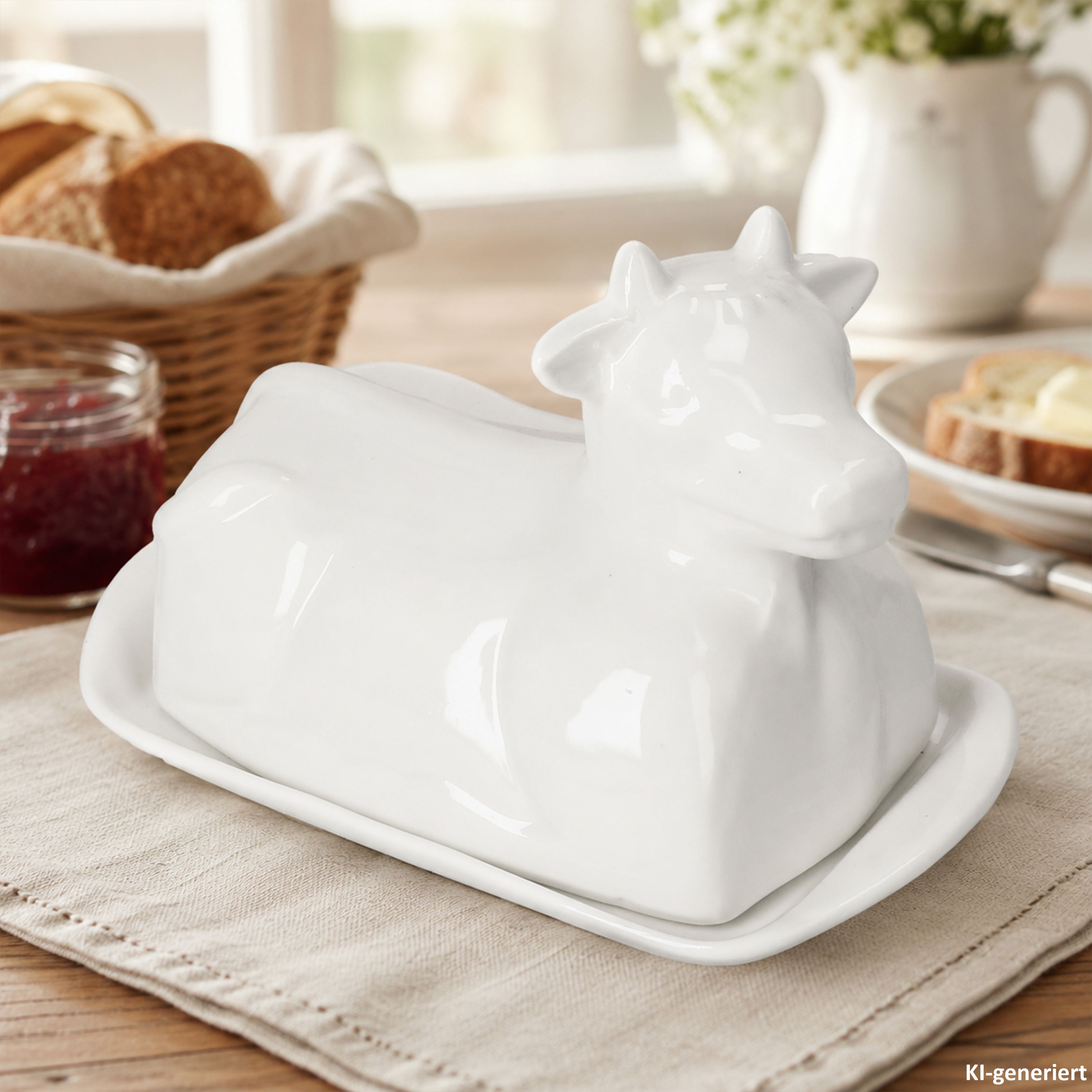 Porzellan Butterdose weiß in Kuhform - 24302175*****Standort: GOS-2