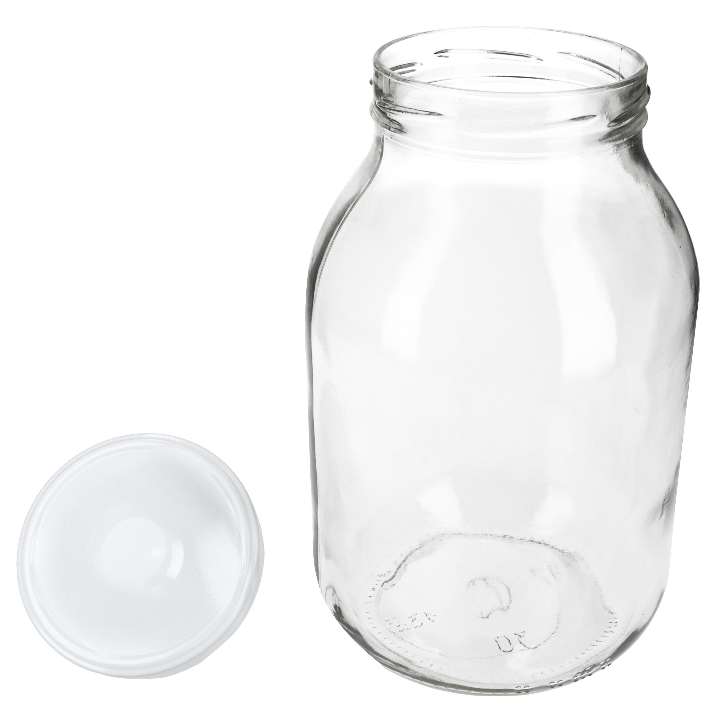 2er Set Einmachglas 3L Vorratsglas TO100 Deckel weiß Rezeptheft Einkochen