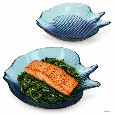 2er Set OSLO BLAU Fischteller 24x20,5cm aus Glas – CD1200780*****Standort: WA-Raum