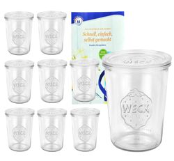 9er.jpg 3/4L Sturzgläser mit 9 Glasdeckeln inkl. Gelierzauber Rezeptheft von Diamantzucker_Bild_2