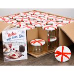 40er Set Sturzglas 230 ml mit Schleifendekor Deckel inkl. Diamant Gelierzauber Rezeptheft_Bild_5