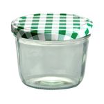 40er Set Sturzglas 230 ml mit grün kariertem Deckel inkl. Diamant Gelierzauber Rezeptheft_Bild_2