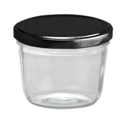 sturzglas-230-ml-schwarz.jpg 40er Set Sturzglas 230 ml mit schwarzem Deckel inkl. Diamant Gelierzauber Rezeptheft_Bild_2