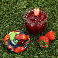 Sturz-TO-230er-40er-Sets-Ambientebilder-Obst-Dekor.jpg 40er Set Sturzglas 230 ml mit Obst Dekor Deckel inkl. Diamant Gelierzauber Rezeptheft_Bild_3