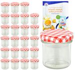 24er Set Sturzglas 167 ml To 66 rot karierter Deckel incl. Diamant Gelierzauber Rezeptheft_Bild_4