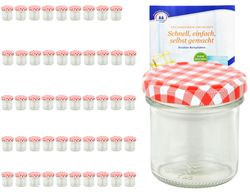 MamboCat-10828-24er-Set-Sturzglas-167-ml-To-66-ro_4.jpg 50er Set Sturzglas 167 ml To 66 rot karierter Deckel incl. Diamant Gelierzauber Rezeptheft_Bild_4