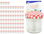 75er Set Sturzglas 167 ml To 66 rot karierter Deckel incl. Diamant Gelierzauber Rezeptheft_Bild_4