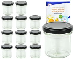 MamboCat-10830-12er-Set-Sturzglas-167-ml-To-66-go_4.jpg 12er Set Sturzglas 167 ml To 66 schwarzer Deckel incl. Diamant Gelierzauber Rezeptheft_Bild_1