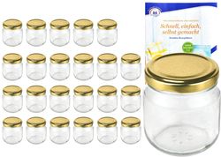 MamboCat-10849-12er-Set-Rundglas-212-ml-nieder-To_4.jpg 24er Set Rundglas 212 ml nieder To 66 goldener Deckel incl. Diamant Gelierzauber Rezeptheft_Bild_4