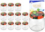 12er Set Rundglas 212 ml nieder To 66 Obst Dekor Deckel incl. Diamant Gelierzauber Rezeptheft_Bild_3
