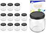 12er Set Rundglas 212 ml nieder To 66 schwarzer Deckel incl. Diamant Gelierzauber Rezeptheft_Bild_3