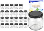 24er Set Rundglas 212 ml nieder To 66 schwarzer Deckel incl. Diamant Gelierzauber Rezeptheft_Bild_4