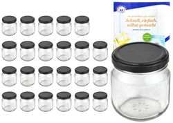 MamboCat-10866-12er-Set-Rundglas-212-ml-nieder-To_4.jpg 24er Set Rundglas 212 ml nieder To 66 schwarzer Deckel incl. Diamant Gelierzauber Rezeptheft_Bild_4