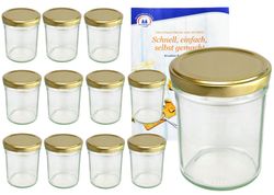 MamboCat-10880-12er-Set-Sturzglas-230-ml-HOCH-To-_3.jpg 12er Set Sturzglas 230 ml HOCH To 66 goldener Deckel incl. Diamant Gelierzauber Rezeptheft_Bild_1