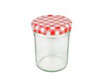 12er Set Sturzglas 230 ml HOCH To 66 rot karierter Deckel incl. Diamant Gelierzauber Rezeptheft_Bild_3