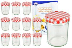 MamboCat-10894-12er-Set-Sturzglas-230-ml-HOCH-To-_4.jpg 12er Set Sturzglas 230 ml HOCH To 66 rot karierter Deckel incl. Diamant Gelierzauber Rezeptheft_Bild_1