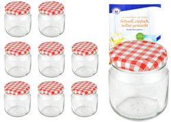 MamboCat-10906-12er-Set-Rundglas-212-ml-nieder-To_4.jpg 12er Set Rundglas 212 ml nieder To 66 rot karierter Deckel incl. Diamant Gelierzauber Rezeptheft_Bild_3