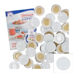 sturz-deckel-TO43-weiss-50er-set-mit-heft.jpg 50er Set Deckel To 43 weiß incl. Diamant-Zucker Gelierzauber Rezeptheft_Bild_1