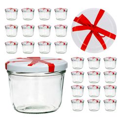 sturz230-schleife.jpg CAPCRO 25er Set Sturzglas 230 ml To 82 Schleifendekor Deckel_Bild_3