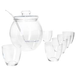 02-MamboCat-Bohemia-Bowle-9tlg-Set.jpg im Geschenkkarton Bowlegefäß und Deckel aus hitzebeständigem Borosilikatglas_Bild_2