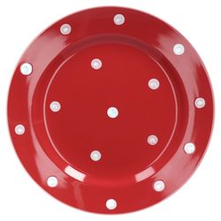 wellco-emily-dessertteller-drauf-02.jpg Dessertteller Emily 20cm rot mit weißen Punkten_Bild_1