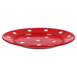 wellco-emily-dessertteller-schraeg-01.jpg Dessertteller Emily 20cm rot mit weißen Punkten_Bild_2